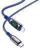 Hoco S51 20W PD USB-C naar Lightning Kabel 1.2M Fast Charge Blauw