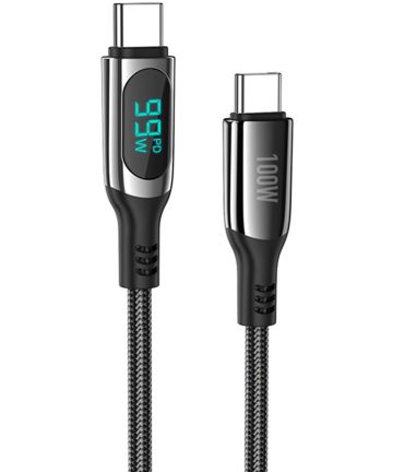 Hoco S51 100W Fast Charge USB-C naar USB-C Snellaad Kabel 1.2M Zwart Kabels