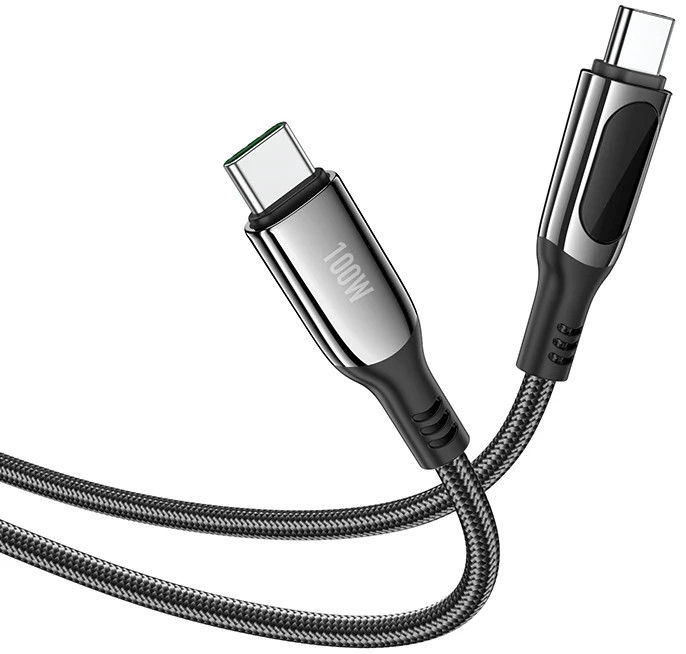 Hoco S51 100W Fast Charge USB-C naar USB-C Snellaad Kabel 1.2M Zwart afbeelding 4