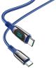 Hoco S51 100W Fast Charge USB-C naar USB-C Snellaad Kabel 1.2M Blauw