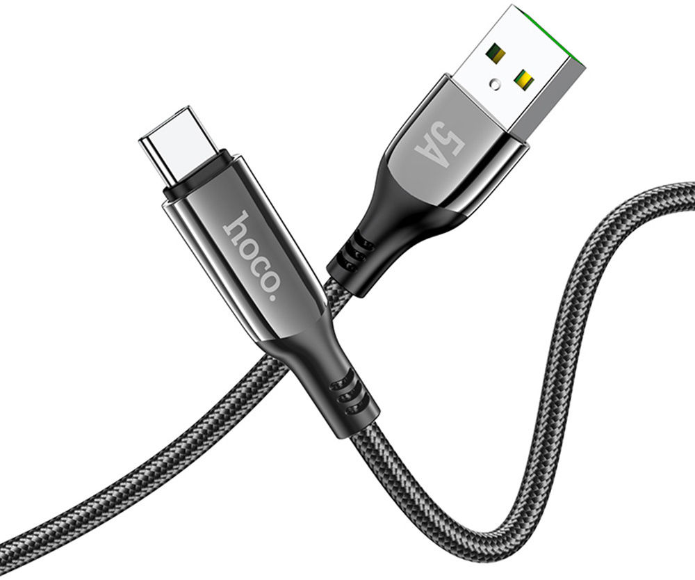 Hoco S51 Fast Charging 5A USB-C Gevlochten Oplaad Kabel Zwart afbeelding 5