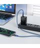 Hoco S51 Fast Charging 5A USB-C Gevlochten Oplaad Kabel Blauw