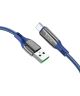 Hoco S51 Fast Charging 5A USB-C Gevlochten Oplaad Kabel Blauw