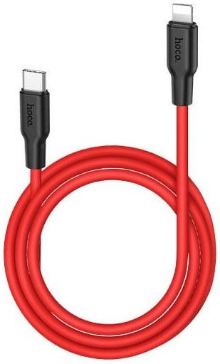 Hoco X21 Plus 20W PD USB-C naar Apple Lightning Kabel Silicone 1M Rood afbeelding 3