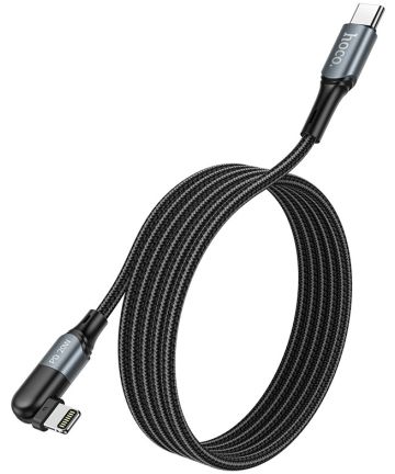 Hoco U100 USB-C naar Apple Lightning Draaibare Haakse Kabel 20W Zwart Kabels