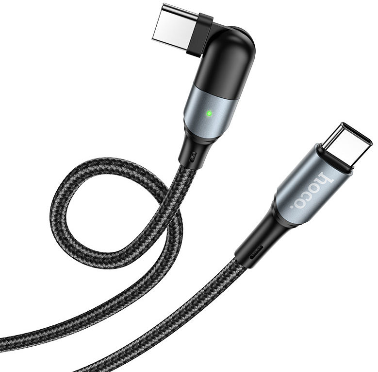 Hoco U100 USB-C naar USB-C Haakse Draaibare Kabel 100W 1.5 Meter Rood afbeelding 3