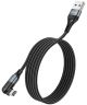 Hoco U100 USB-A naar Apple Lightning Haakse Draaibare Kabel Zwart