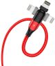 Hoco U100 USB-A naar Apple Lightning Haakse Draaibare Kabel Rood