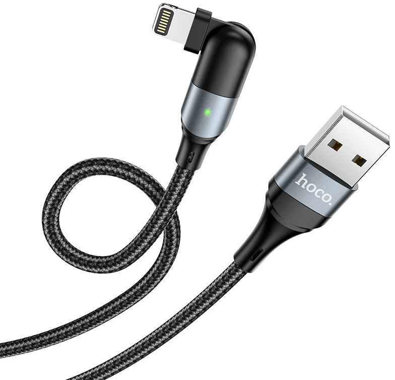 Hoco U100 USB-A naar Apple Lightning Haakse Draaibare Kabel Rood afbeelding 4