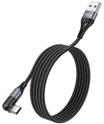 Hoco U100 USB-C naar USB-C Haakse Draaibare Kabel 1.2 Meter Zwart Kabels