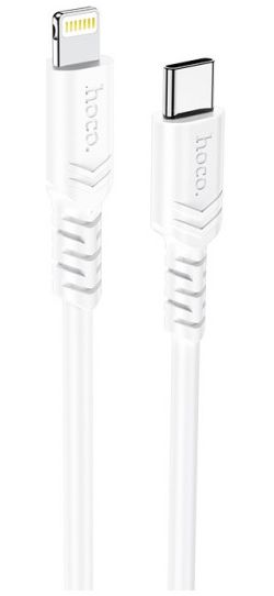 Hoco 3A Fast Charge USB-C naar Apple Lightning Kabel 20W PD 1M Wit afbeelding 1