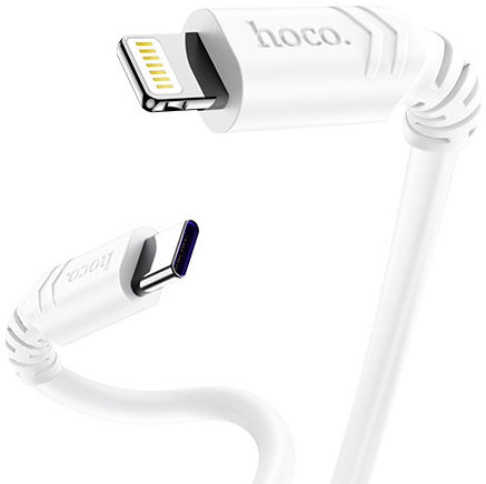 Hoco 3A Fast Charge USB-C naar Apple Lightning Kabel 20W PD 1M Wit afbeelding 2