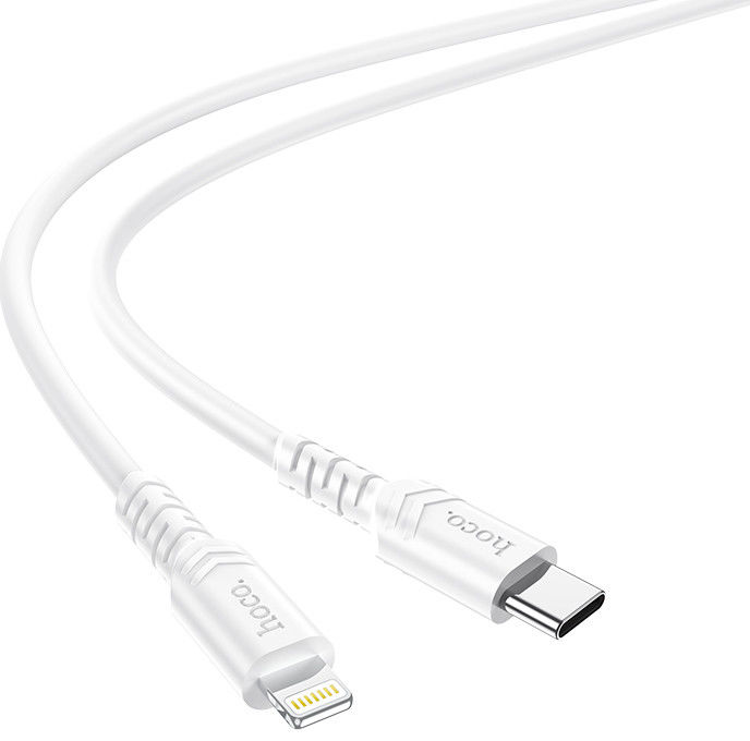 Hoco 3A Fast Charge USB-C naar Apple Lightning Kabel 20W PD 1M Wit afbeelding 4