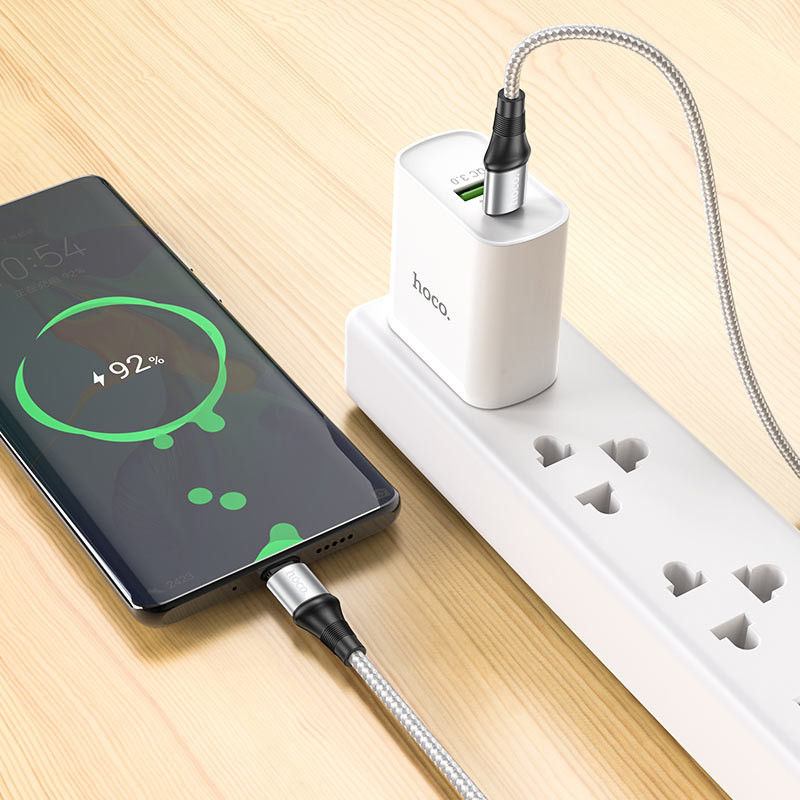 Hoco X50 USB-C naar USB-C Kabel 100W 1 Meter Grijs afbeelding 3