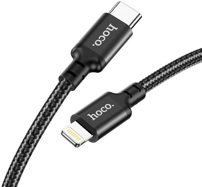 Hoco 20W PD Gevlochten USB-C naar Lightning Kabel 2M Fast Charge Zwart afbeelding 6