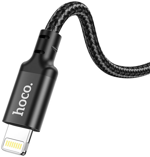 Hoco 20W PD Gevlochten USB-C naar Lightning Kabel 2M Fast Charge Zwart afbeelding 7