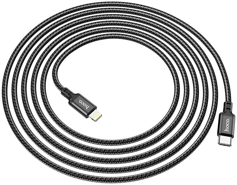 Hoco 20W PD Gevlochten USB-C naar Lightning Kabel 2M Fast Charge Zwart afbeelding 9