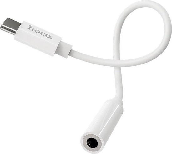 Hoco USB-C naar 3.5mm Jack (female) Aux Connector Wit afbeelding 2