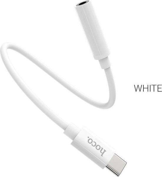 Hoco USB-C naar 3.5mm Jack (female) Aux Connector Wit afbeelding 3