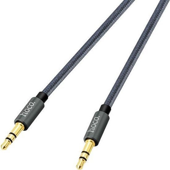 Hoco 3.5mm Jack naar 3.5mm Jack Gevlochten Aux Kabel 1 Meter Zwart afbeelding 2