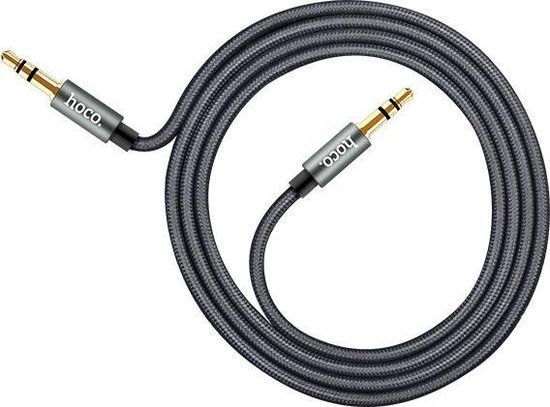 Hoco 3.5mm Jack naar 3.5mm Jack Gevlochten Aux Kabel 1 Meter Zwart afbeelding 3