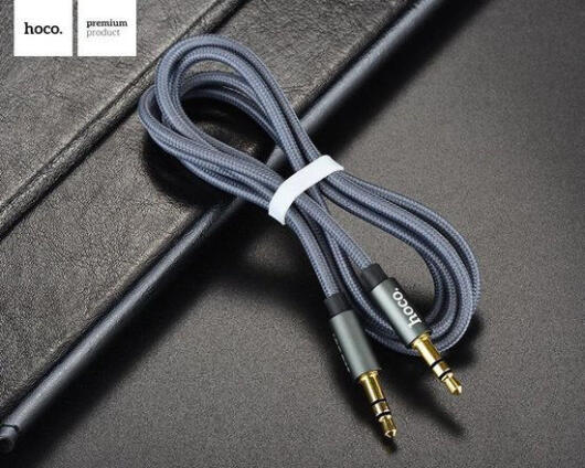 Hoco 3.5mm Jack naar 3.5mm Jack Gevlochten Aux Kabel 1 Meter Zwart afbeelding 5