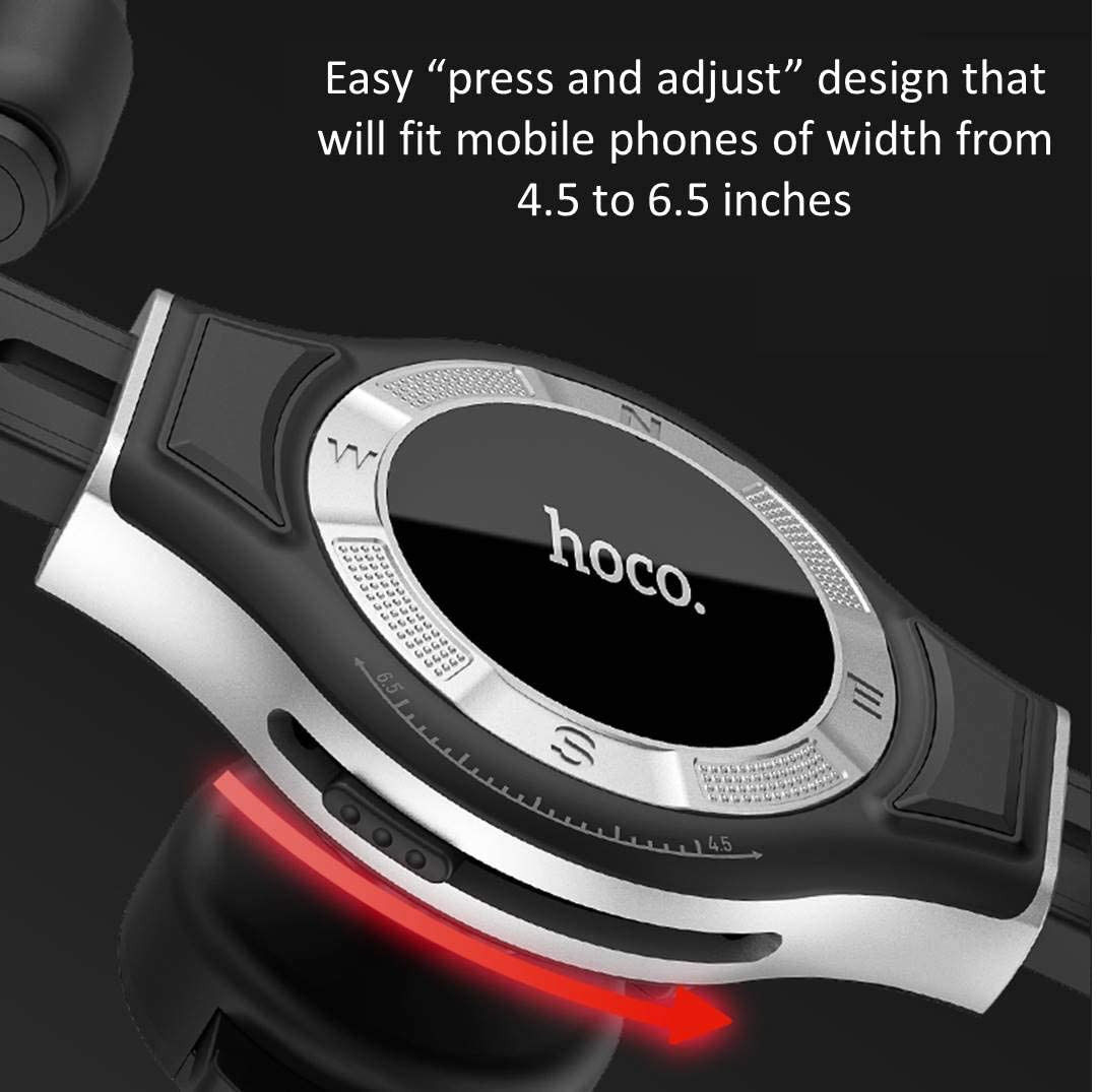 Hoco S1 Lite Verstelbare Ventilatierooster Telefoonhouder Auto Zwart afbeelding 11