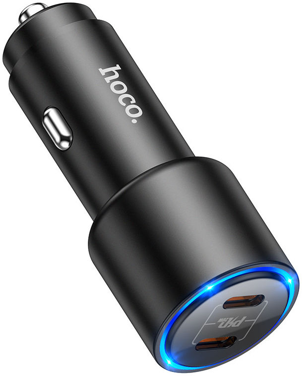 Hoco Dubbele USB-C Autolader 40W met Power Delivery Snellader Zwart afbeelding 5