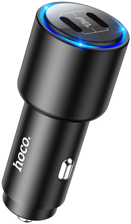 Hoco Dubbele USB-C Autolader 40W met Power Delivery Snellader Zwart afbeelding 6