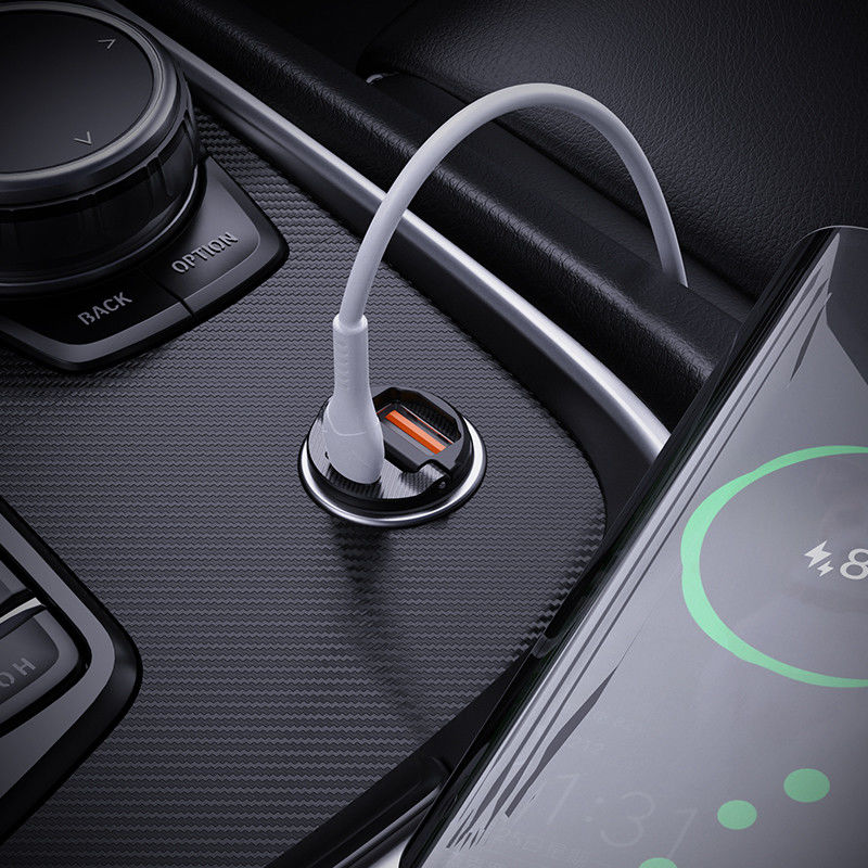 Hoco 4.8A Auto Snellader 30W met QC en PD 3.0 + USB-C Kabel 1M Wit afbeelding 3