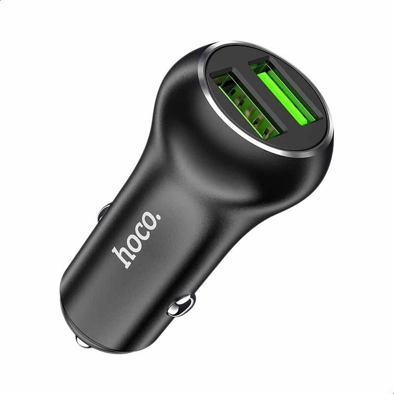 Hoco Z37 Dubbele Auto Oplader Quick Charge 3.0 Zwart afbeelding 3