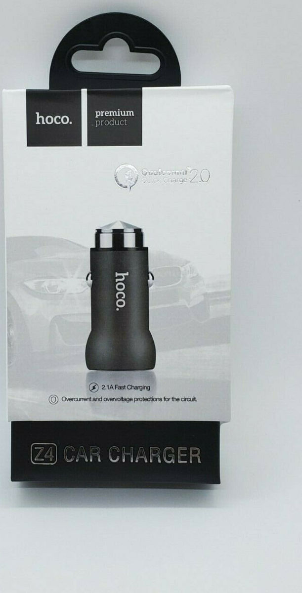 Hoco Z4 2.1A Fast Charge Autolader met Quick Charge 2.0 Zwart afbeelding 4