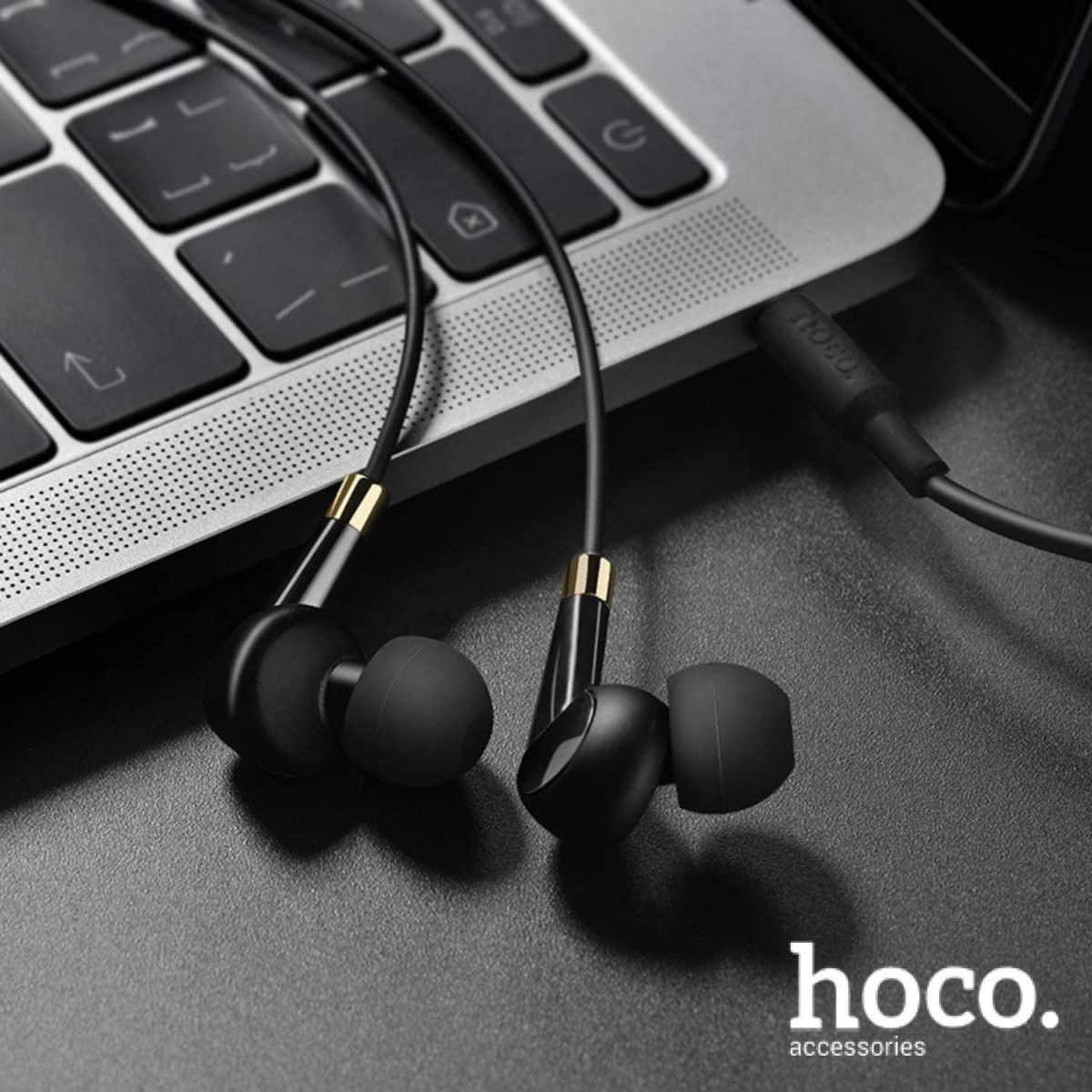 Hoco M58 Bedrade In-Ear Oordopjes 3.5mm Jack Headset Zwart afbeelding 3