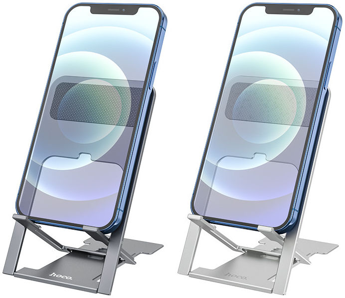 Hoco Universele Verstelbare Bureau Houder voor Smartphone Silver afbeelding 3