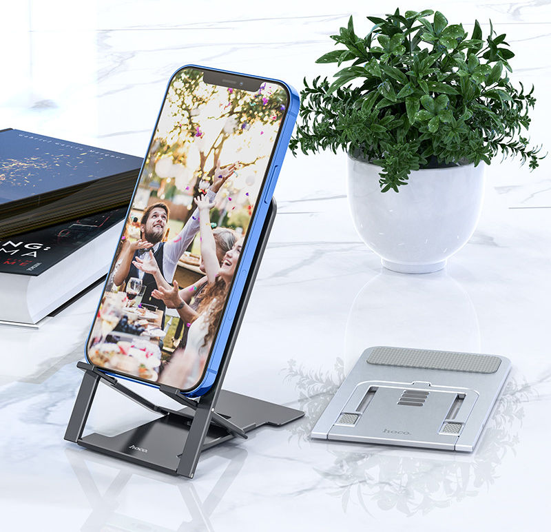 Hoco Universele Verstelbare Bureau Houder voor Smartphone Silver afbeelding 6