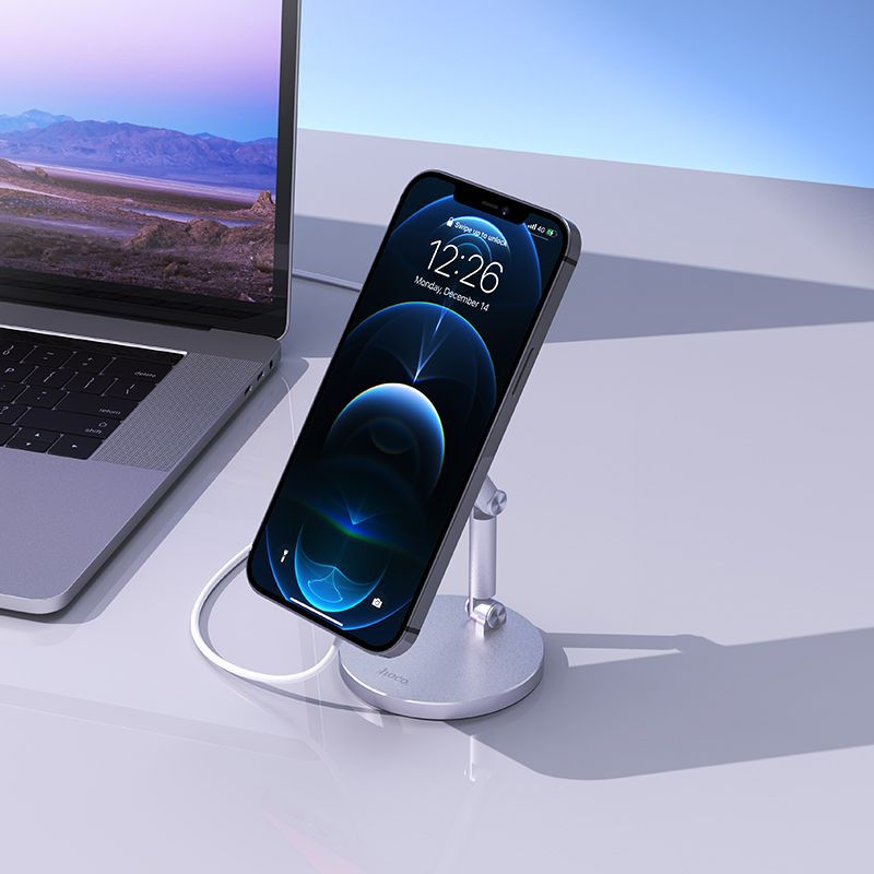 Hoco PH39 Verstelbare Houder voor Apple MagSafe Zilver afbeelding 4