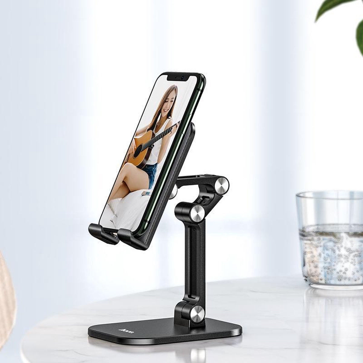 Hoco Verstelbare Opvouwbare Houder voor Smartphone en Tablet Zwart afbeelding 4