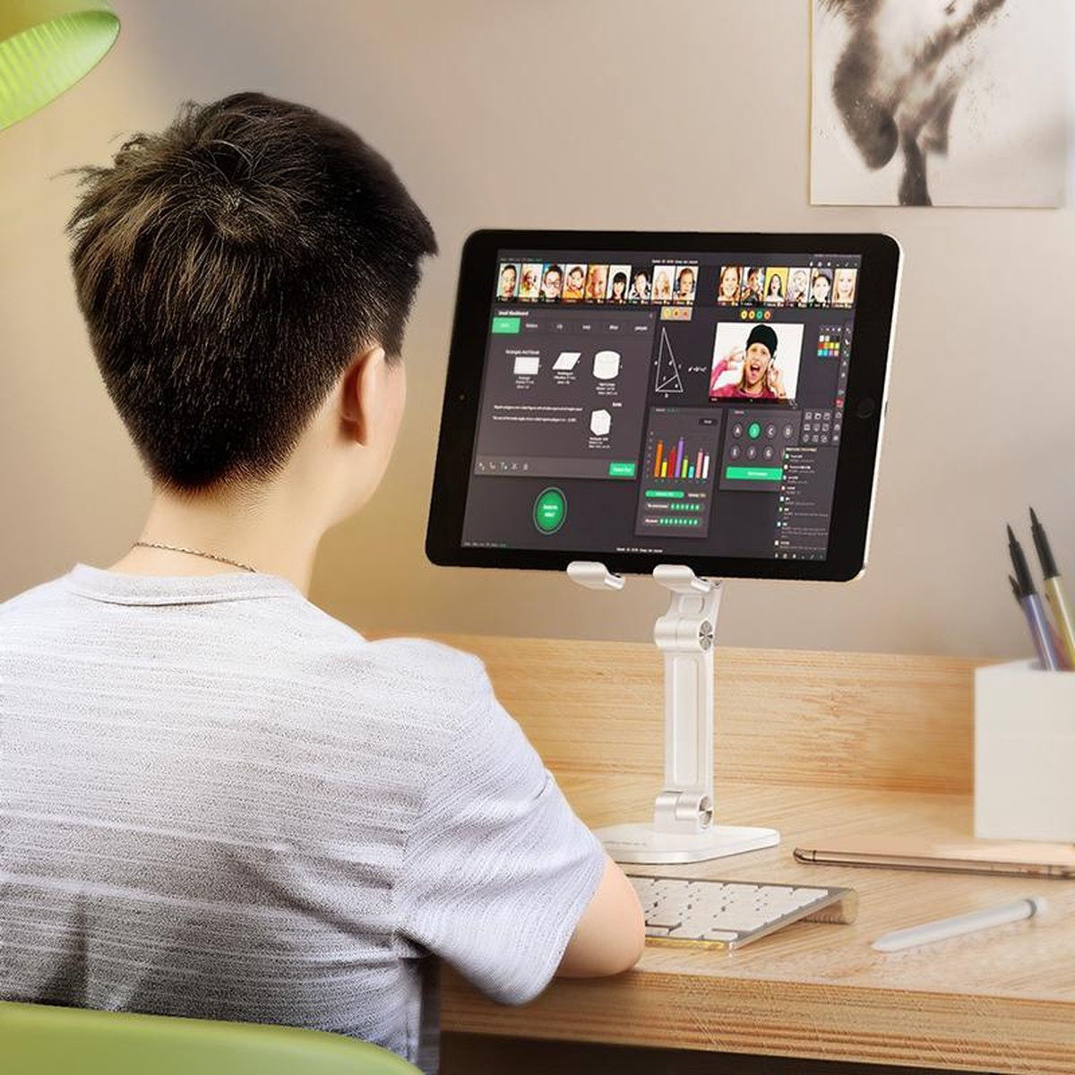 Hoco Verstelbare Opvouwbare Houder voor Smartphone en Tablet Wit afbeelding 4