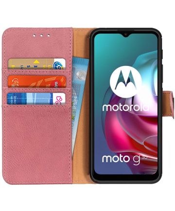 KHAZNEH Motorola G10 / G20 / G30 Hoesje Portemonnee Book Case Roze Hoesjes