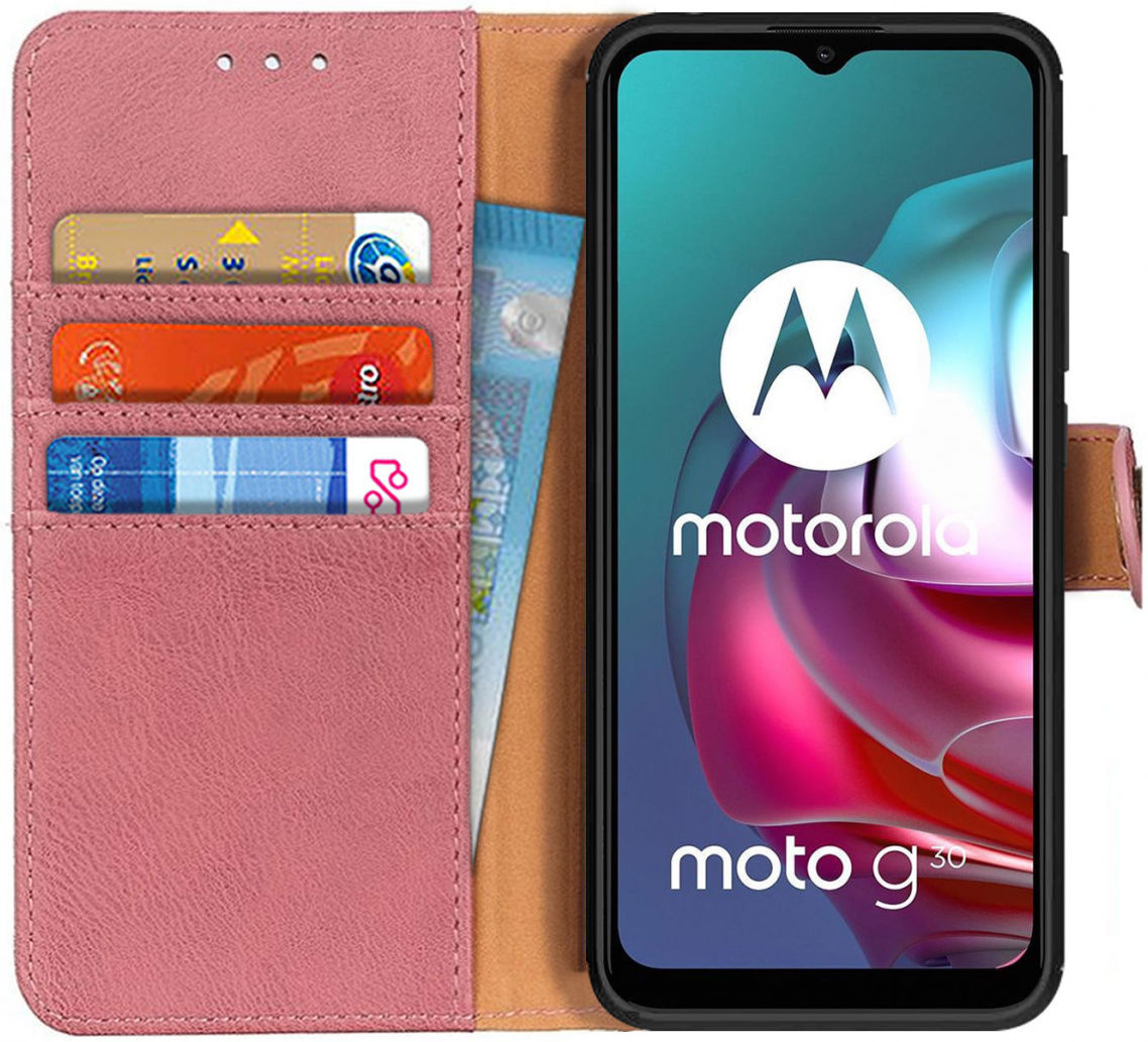KHAZNEH Motorola G10 / G20 / G30 Hoesje Portemonnee Book Case Roze afbeelding 1