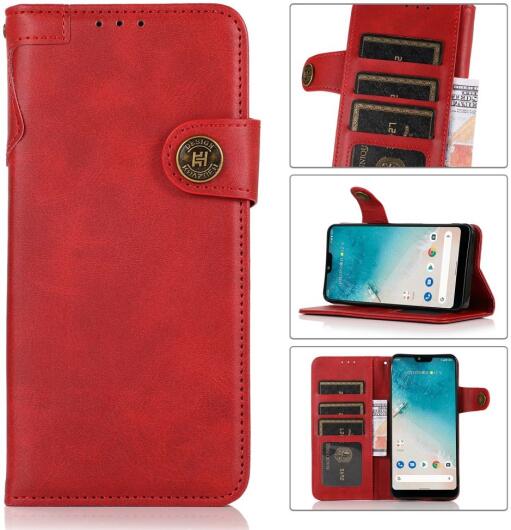 Motorola Moto G100 Hoesje Portemonnee met Drukknoop Sluiting Rood afbeelding 9