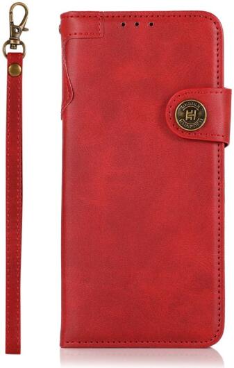 Motorola Moto G100 Hoesje Portemonnee met Drukknoop Sluiting Rood afbeelding 1