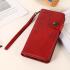 Motorola Moto G100 Hoesje Portemonnee met Drukknoop Sluiting Rood afbeelding 4