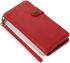Motorola Moto G100 Hoesje Portemonnee met Drukknoop Sluiting Rood afbeelding 8