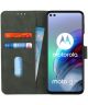 KHAZNEH Motorola Moto G100 Hoesje Retro Wallet Book Case Groen