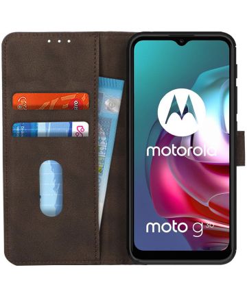 KHAZNEH Motorola Moto G10/G20/G30 Hoesje Retro Wallet Book Case Bruin Hoesjes