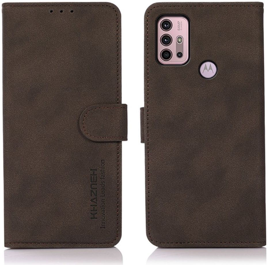 KHAZNEH Motorola Moto G10/G20/G30 Hoesje Retro Wallet Book Case Bruin afbeelding 3