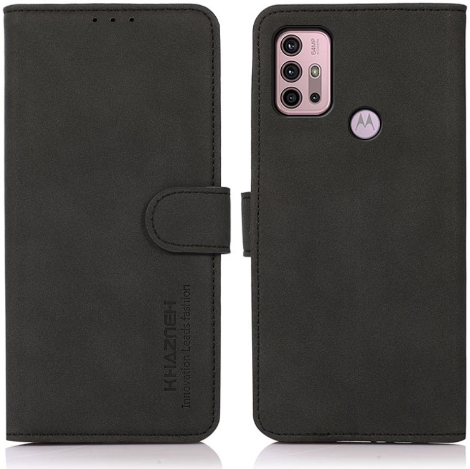 KHAZNEH Motorola Moto G10/G20/G30 Hoesje Retro Wallet Book Case Zwart afbeelding 3