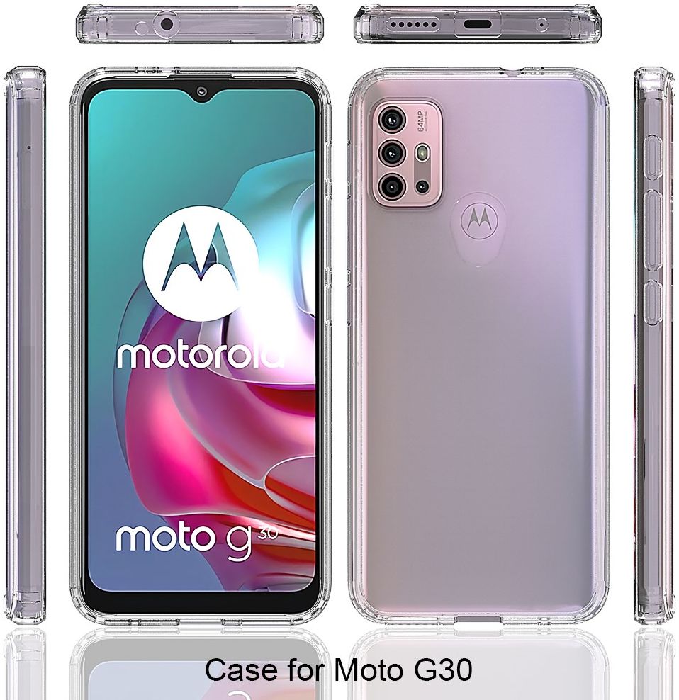Motorola Moto G10/G20/G30 Hoesje Hybride Armor Back Cover Transparant afbeelding 2