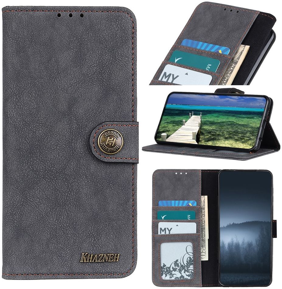 KHAZNEH Xiaomi Mi 11 Ultra Hoesje Retro Portemonnee Book Case Grijs afbeelding 10
